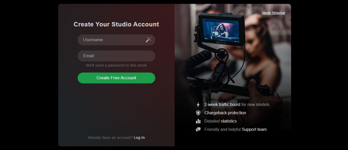 StripChat - How to register studio account